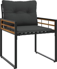 vidaXL Σετ Εξωτερικών Επίπλων με μαξιλάρι 3 pcs Σκούρο Γκρι