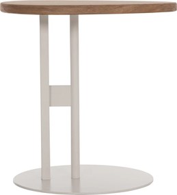 ΒΟΗΘΗΤΙΚΟ ΤΡΑΠΕΖΙ ΟΒΑΛ ALPER HM18328 MDF SONAMA--ΜΕΤΑΛΛΟ ΛΕΥΚΟ 50x50x51Υεκ.
