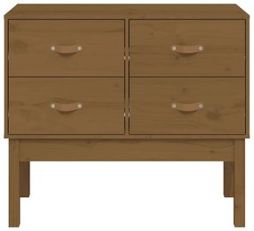 vidaXL Ντουλάπι Κονσόλα Καφέ Μελί 90 x 40 x 78 εκ. Μασίφ Ξύλο Πεύκου