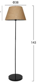 ΦΩΤΙΣΤΙΚΟ ΔΑΠΕΔΟΥ ΜΕΤΑΛΛΙΚΟ ΜΑΥΡΟ ΜΕ ΜΠΕΖ HM7610.01 Φ38x143 εκ.