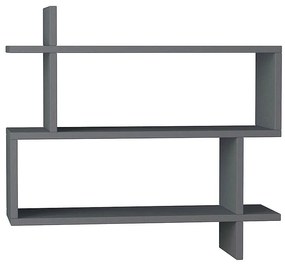 Ραφιέρα τοίχου Paralel Megapap χρώμα ανθρακί 70x22x65εκ.