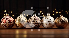 Intra Συλλεκτικό Ξύλινο Παζλ Plywood 4mm - Χρυσά και ασημένια στολίδια σε φωτισμένο φόντο Σε Ξύλινο Κουτί - Διαστάσεις: 10x10 cm – 25 κομμάτια