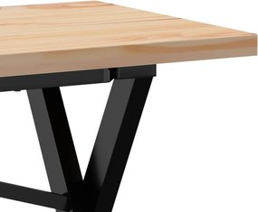 vidaXL Τραπεζάκι Σαλονιού Πλαίσιο X Μασίφ Πεύκο/Ατσάλι