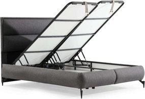 Double Bed Base &amp; Headboard Rise 160 x 200 - Dark Grey Dark Grey