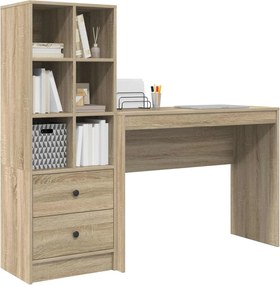vidaXL Γραφείο με συρτάρι με ράφι με αποθήκευση 2 pcs Δρύς Sonoma