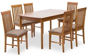 Σετ τραπεζαρίας Belfast Megapap 7 τμχ μασίφ ξύλο - MDF με επεκτεινόμενο τραπέζι 150/200x89x78εκ.