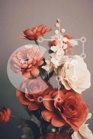 Σετ των 2 Intra Συλλεκτικό Ξύλινο Παζλ Plywood 4mm - Βάζο με κόκκινα, λευκά και κίτρινα λουλούδια Σε Ξύλινο Κουτί - Διαστάσεις: 10x10 cm – 25 κομμάτια