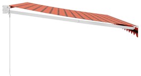 vidaXL Τέντα Πτυσσόμενη Πορτοκαλί/Καφέ 4,5 x 3 μ. Ύφασμα και Αλουμίνιο