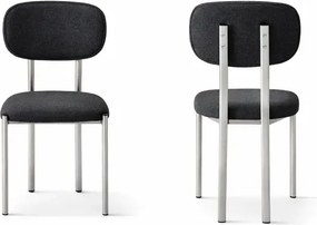Stewehome Σετ Τραπεζαρίας 6 Ατόμων Μαύρο Ασημί 170x90x75 cm