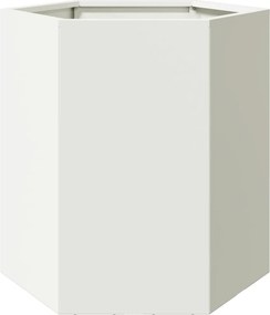 vidaXL Ζαρντινιέρα Κήπου Εξάγωνη Λευκή 46x40x45 εκ. Ατσάλι