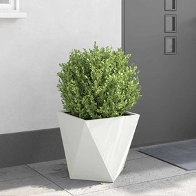 vidaXL Γλάστρα 2 pcs Λευκό 40 x 40 x 40 cm Ατσάλι