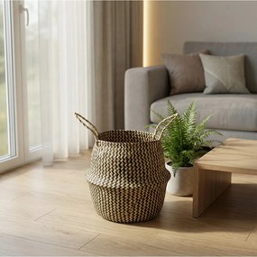Stewehome πλεκτή ψάθα καλάθι Πολύχρωμο 32x28x28 cm