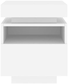 vidaXL Κομοδίνο με Φώτα LED Λευκό 40 x 39 x 48,5 εκ.