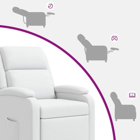 vidaXL Αναπαυτική Καρέκλα Λευκό Τεχνητό Δέρμα