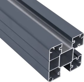 vidaXL Στύλοι Περίφραξης 3 τεμ. Σκούρο Γκρι 185 εκ. Αλουμινίου