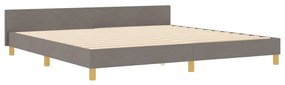 vidaXL Σκελετός Κρεβατιού με κεφαλάρι Taupe 200 x 200 cm ύφασμα