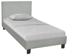 Κρεβάτι Μονό WILTON Γκρι Ανοιχτό Ύφασμα 97x203x89cm (Στρώμα 90x190)