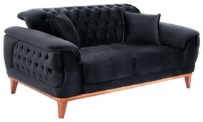 Καναπές Κρεβάτι Bennington HM3250.01 Διθέσιος 180x95x80cm Black Βελούδο