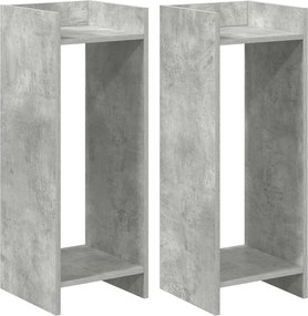 vidaXL Βάση φυτών με ράφι 2 pcs Σκυρόχρωμο Γκρι 30 x 30 x 80 cm