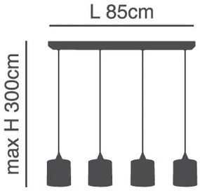 Φωτιστικό Οροφής SE21-BL-B10-4BL-SH2 ADEPT PENDAT Grey Shade Pendant+ - 51W - 100W - 77-9022