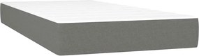 vidaXL Κρεβάτι Boxspring με Στρώμα Σκούρο Γκρι 120x190 εκ Υφασμάτινο