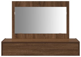 vidaXL Επιτοίχιο Ντυμένο Τραπέζι Καφέ Δρυς 100x40x70 εκ.