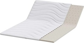 vidaXL Στρώμα επικάλυψης Λευκό 140 x 200 cm Υφασμα Πλεκτό