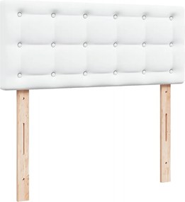 vidaXL Κρεβάτι Boxspring με Στρώμα Λευκό 120x190εκ.από Συνθετικό Δέρμα