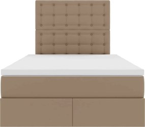 vidaXL Κρεβάτι Αποθήκης Καπουτσίνο 120 x 200 cm Τεχνητό Δέρμα