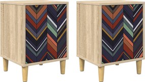 vidaXL Κομοδίνο OMMEN 2 τμχ. Sonoma Δρυς 36 x 33 x 50 εκ.