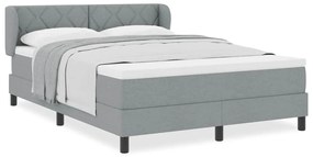 vidaXL Κρεβάτι box spring με στρώμα Ανοιχτό γκρι 140 x 190 cm ύφασμα