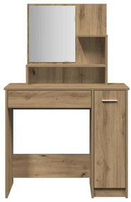 vidaXL Κομοδίνο με καθρέφτη Artisan Oak 86,5x35x136 cm