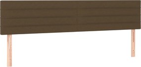 vidaXL Κρεβάτι Boxspring με Στρώμα &amp; LED Σκ.Καφέ 200x200 εκ Υφασμάτινο