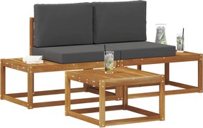 vidaXL Σειρά Καναπέ Εξωτερικού με μαξιλάρι 3 pcs Φυσικό