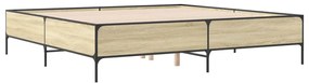 vidaXL Πλαίσιο Κρεβατιού Sonoma Δρυς 180x200 εκ. Επεξ. Ξύλο & Μέταλλο