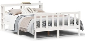 vidaXL Σκελετός Κρεβ. Χωρίς Στρώμα Λευκό 150x200 εκ Μασίφ Πεύκο