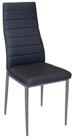 Καρέκλα Jetta-I Βαφή Γκρι/PVC Μαύρο Συσκ.6τμχ 40x50x95cm