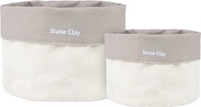 Καλάθια Αποθήκευσης (Σετ 2τμχ) Estia Stone Clay 02-41175