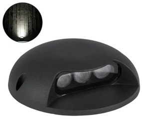 Επίτοιχο Σποτ Φωτιστικό Τοίχου LED 3W IP65 Φυσικό 4500K Μαύρο STEP-LUNA 90617 Globostar-90617-Μαύρο 90617