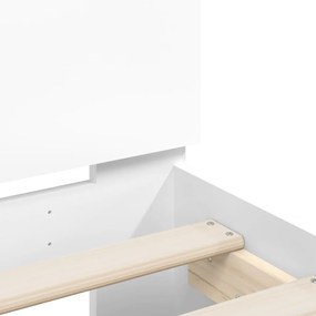 Πλαίσιο Κρεβατιού με Κεφαλάρι Λευκό 100x200 εκ. Επεξ. Ξύλο - Λευκό