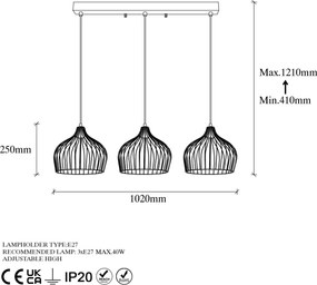 Chandelier Bek - 11376 Shiny Gold