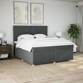 ΚΡΕΒΑΤΙ BOXSPRING ΜΕ ΣΤΡΩΜΑ ΣΚΟΥΡΟ ΓΚΡΙ 200X200 ΕΚ. ΥΦΑΣΜΑΤΙΝΟ 3293681