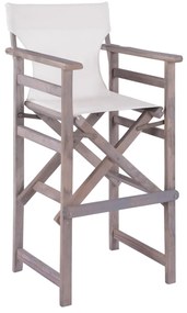 Σκαμπό Μπαρ Σκηνοθέτη ΛΗΜΝΟΣ C10560.60 Γκρί Εμποτισμού με Εκρού Textline 58x55,5x117 cm 58x55.5x117 εκ.
