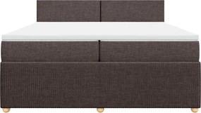 vidaXL Κρεβάτι Boxspring με Στρώμα Σκούρο Καφέ 200x200 εκ. Υφασμάτινο