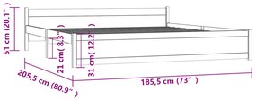 ΠΛΑΙΣΙΟ ΚΡΕΒΑΤΙΟΥ ΛΕΥΚΟ 180 X 200 ΕΚ. ΜΑΣΙΦ ΞΥΛΟ 6FT SUPER KING 815060