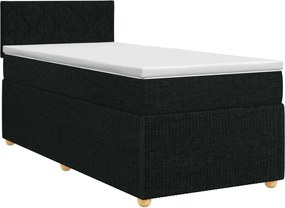 vidaXL Κρεβάτι box spring με στρώμα Μαύρο 100 x 200 cm Ύφασμα