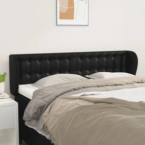 Κεφαλάρι με Πτερύγια Μαύρο 147 x 23 x 78/88 εκ. Συνθετικό Δέρμα 3117234
