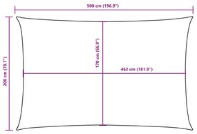 Πανί Σκίασης Ορθογώνιο Μπεζ 2 x 5 μ. από Ύφασμα Oxford - Μπεζ