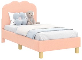 vidaXL Κρεβατική βάση για παιδιά με προσκέφαλο Ροζ 70 x 140 cm