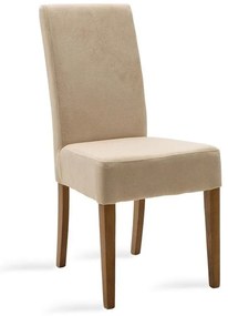 Chair Ditta with ecru fabric - wooden legs walnut 45x58x96 εκ.